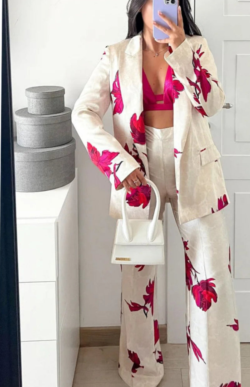 Elegant Printed Blazer with Pant