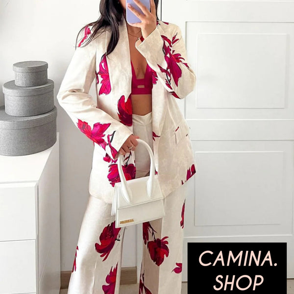 Elegant Printed Blazer with Pant