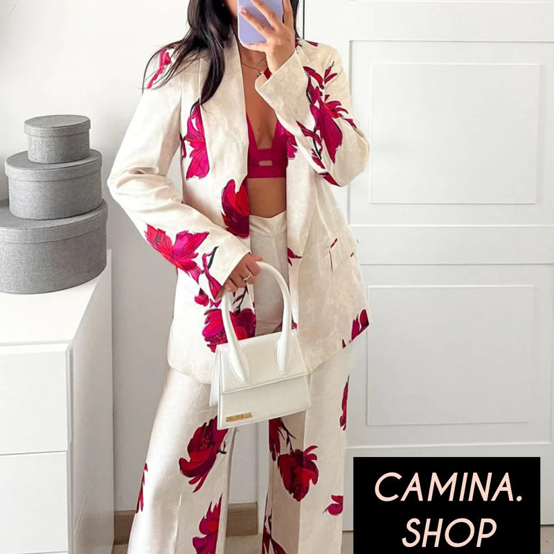 Elegant Printed Blazer with Pant